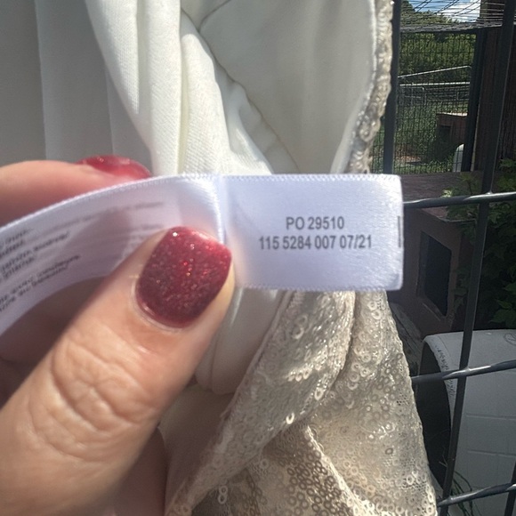 NWT Eloquii Ladies Size 14 Ivory Sequined Pleated Front Pants 36 waist - Picture 9 of 9